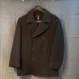 J. Crew Men's Black Wool Peacoat